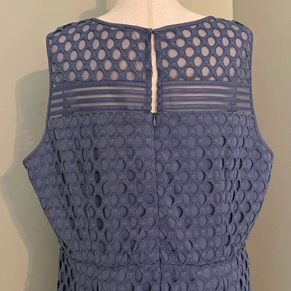 Lane Bryant Crochet Lace Overlay Dress Lined Classic A Line Blue Women's Plus 18 - Picture 8 of 14
